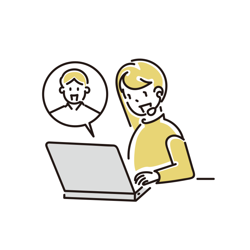 忍者CODEの無料メンター相談をオンラインで受ける人(イメージ)